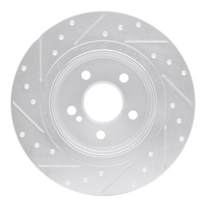 Mercedes-Benz C250 Brake Rotor (1) - Rear Right - R1 Concepts - Drilled & Slotted - Silver - `08-`15